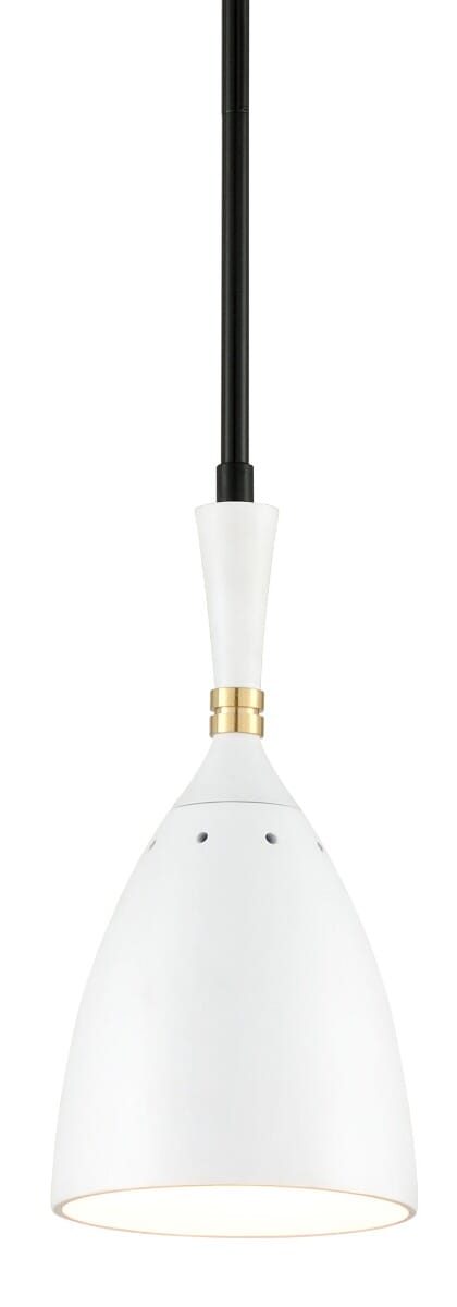 Corbett Utopia by Martyn Lawrence Bullard 14" Pendant Light in Black Brass Off White Shades