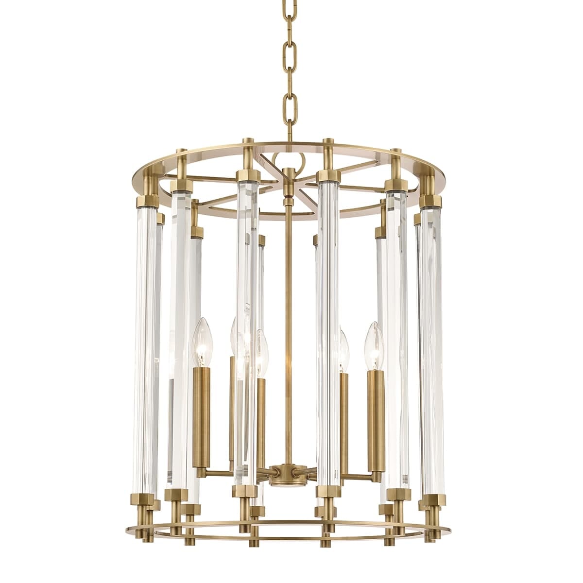 Hudson Valley Haddon Pendant Light in Aged Brass