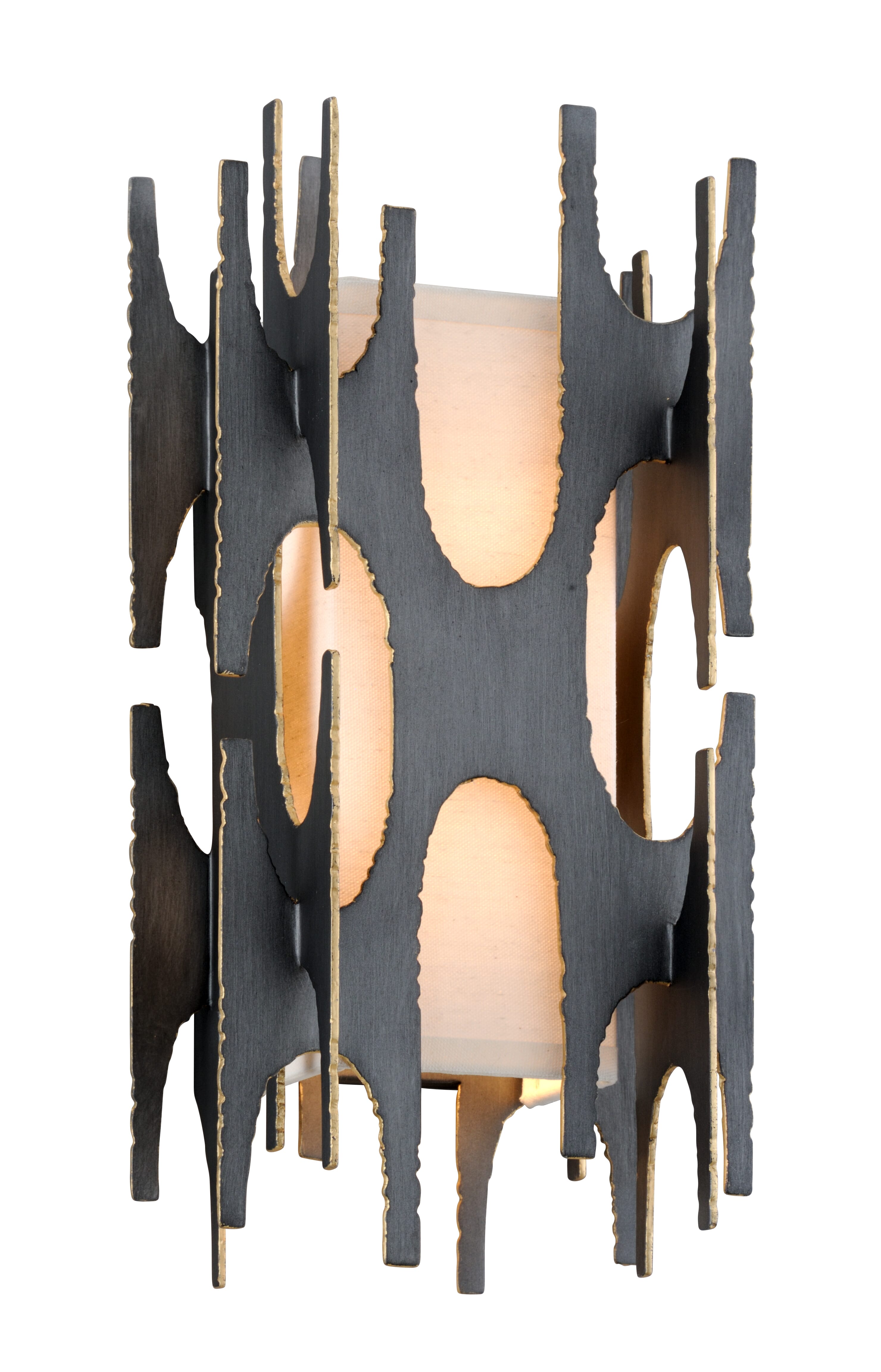 Corbett Confidant 2-Light Wall Sconce in Graphite With Gold Leaf Highlght