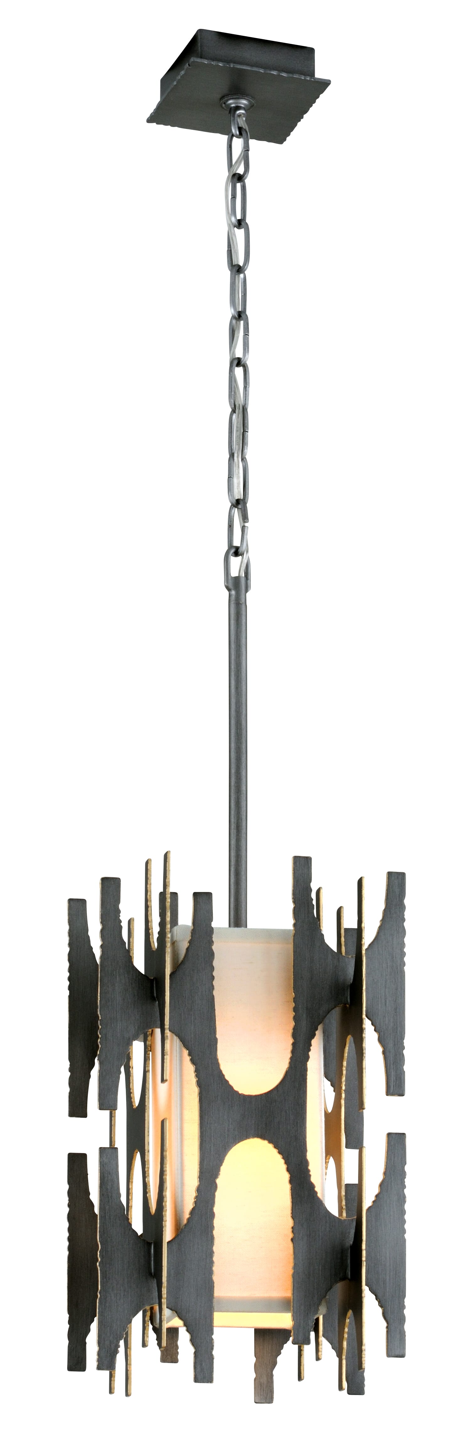 Corbett Confidant 23" Pendant Light in Graphite With Gold Leaf Highlght