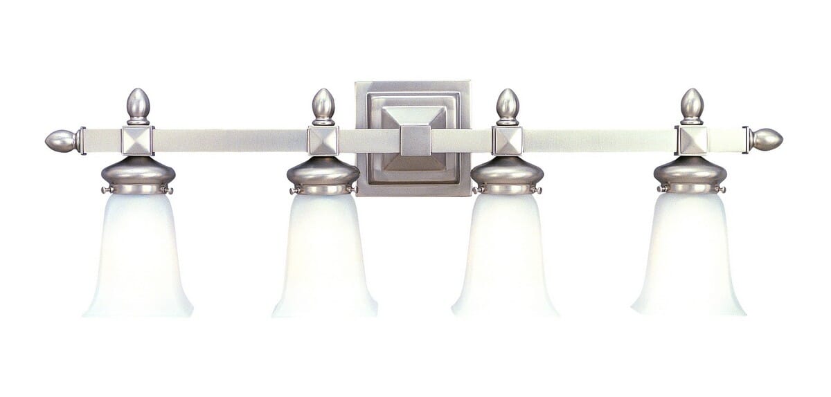 Hudson Valley Cumberland 4-Light 30" Bathroom Vanity Light in Satin Nickel