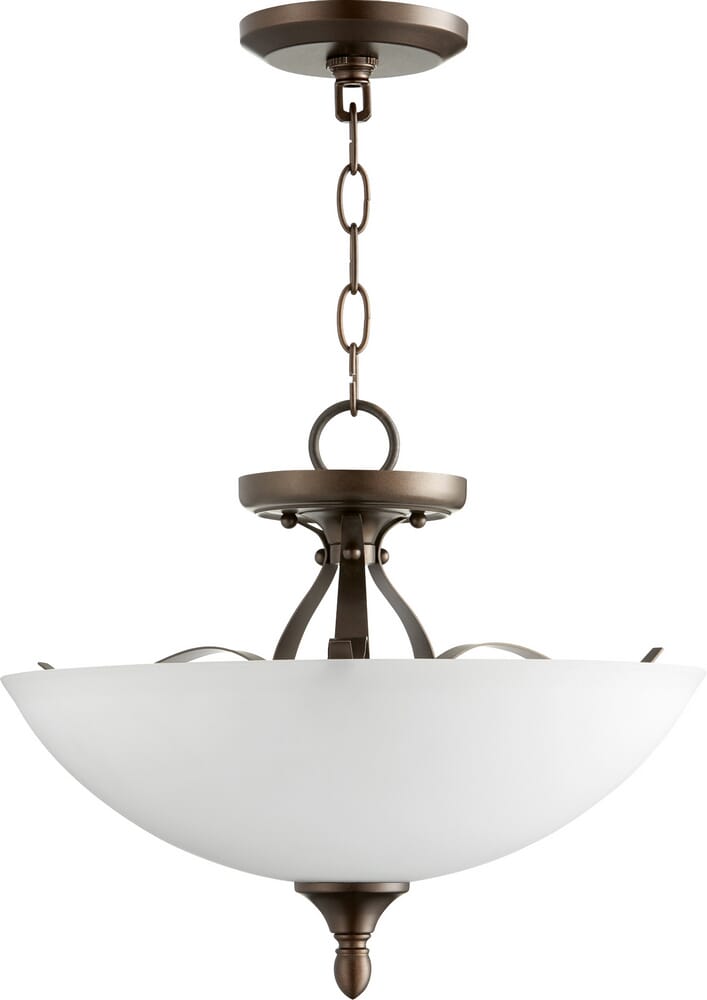 Quorum Jardin 3-Light 15" Pendant Light in Oiled Bronze