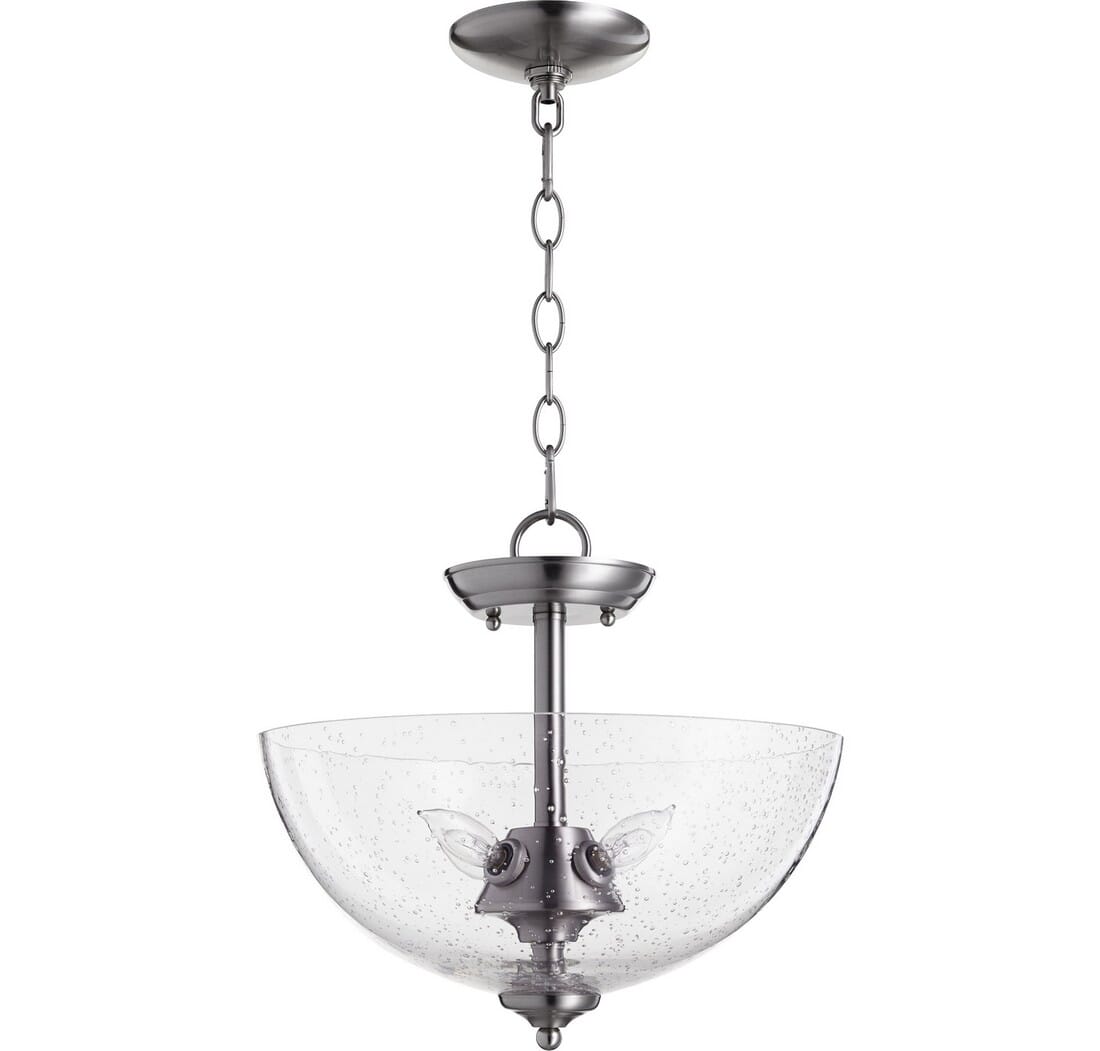 Quorum Transitional 4-Light 14" Pendant Light in Satin Nickel with