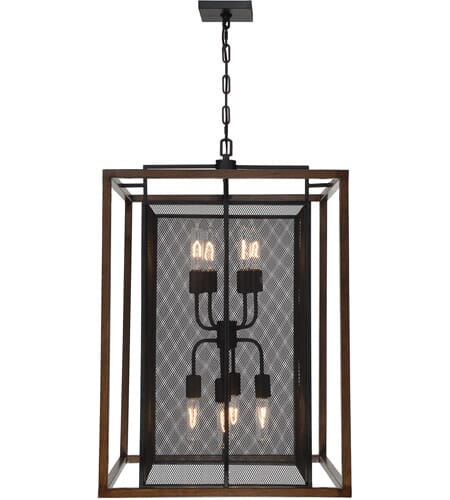 Varaluz Rio Lobo 8-Light Foyer Light in Dark Oak with Black