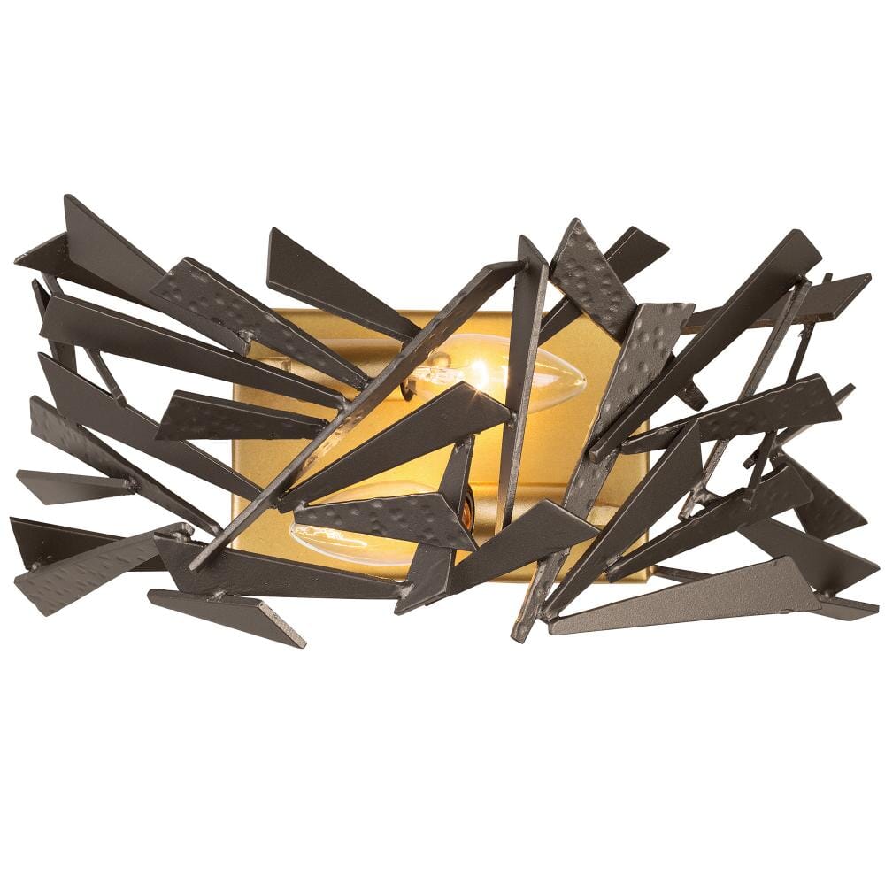 Varaluz Bermuda 2-Light 8" Bathroom Vanity Light in Antique Gold with Rustic Bronze