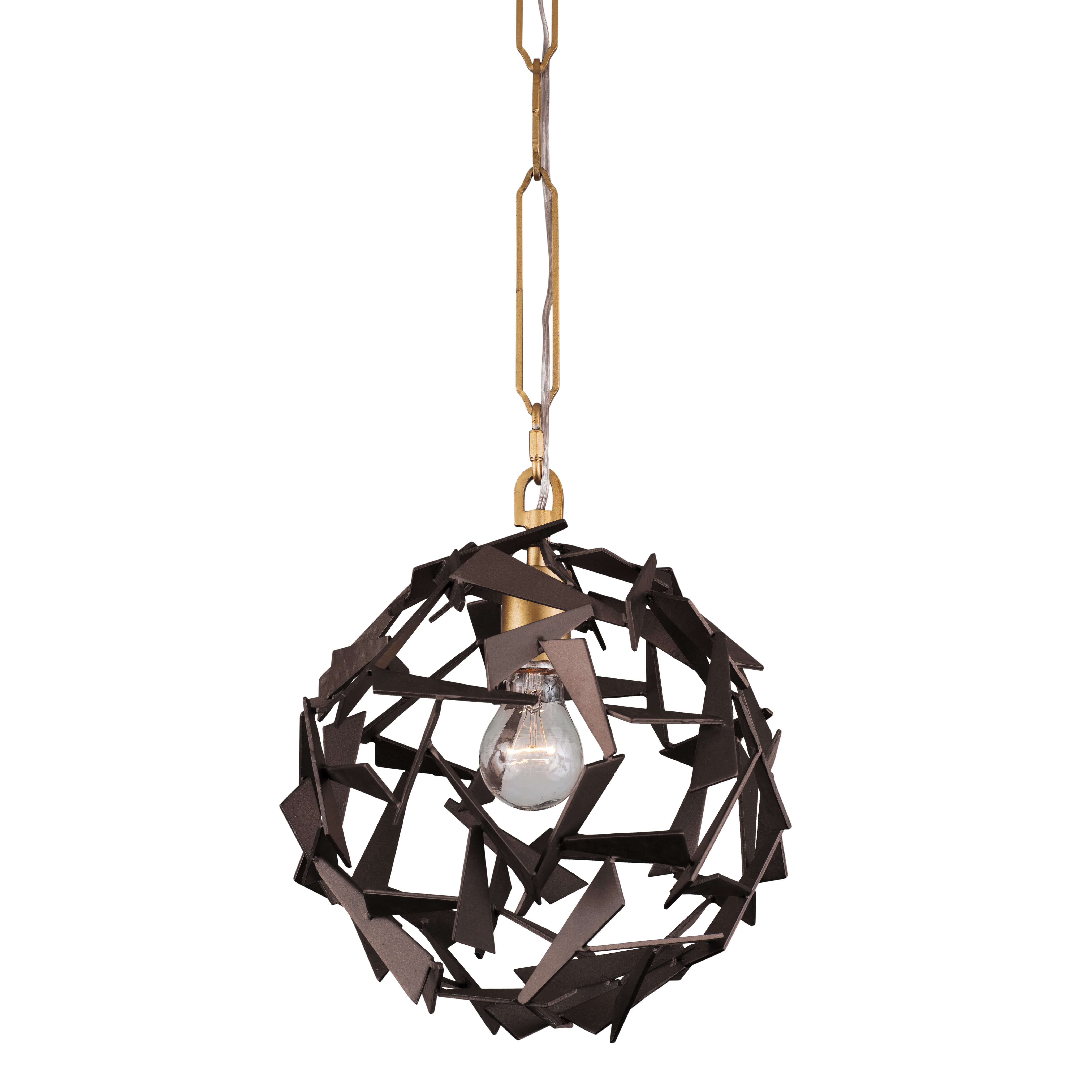 Varaluz Bermuda Pendant Light in Antique Gold with Rustic Bronze