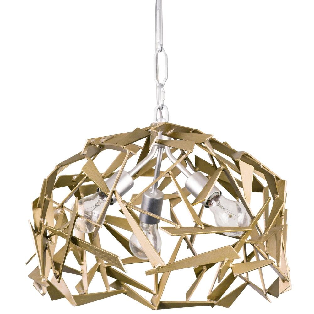 Varaluz Bermuda 3-Light Pendant Light in Silver with Champagne Mist