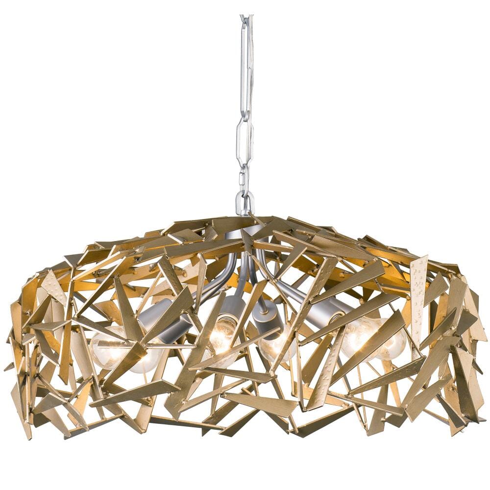 Varaluz Bermuda 6-Light Pendant Light in Silver with Champagne Mist