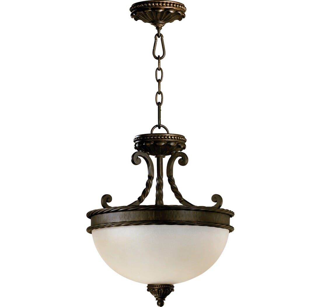 Quorum Alameda 2-Light 15" Pendant Light in Oiled Bronze