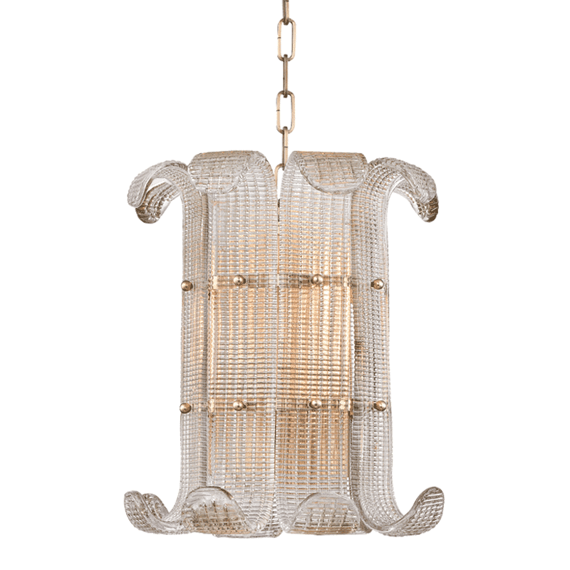 Hudson Valley Brasher 4-Light Chandelier in Aged Brass