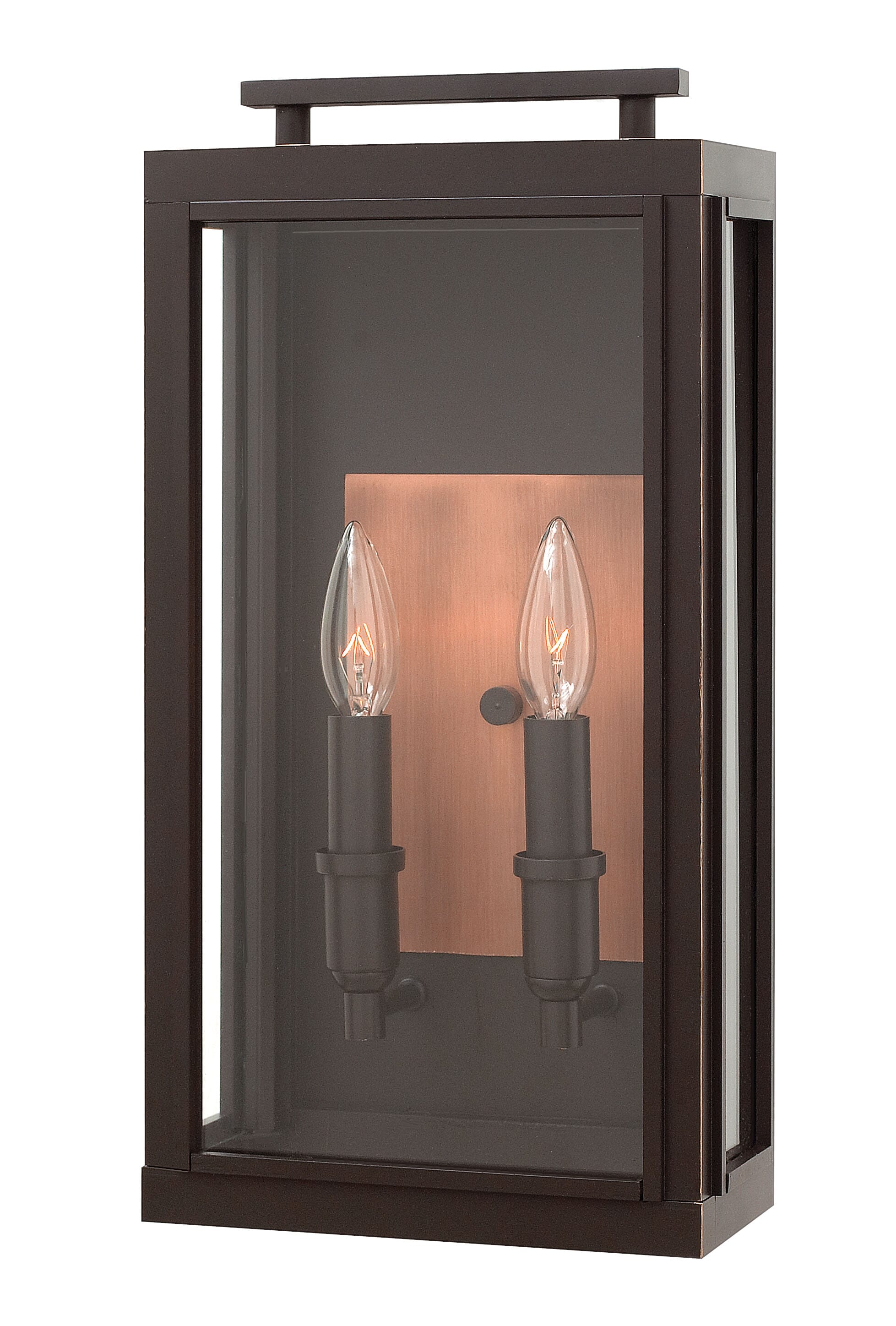 Hinkley Sutcliffe 2-Light Outdoor Medium Wall Mount in Oil Rubbed Bronze