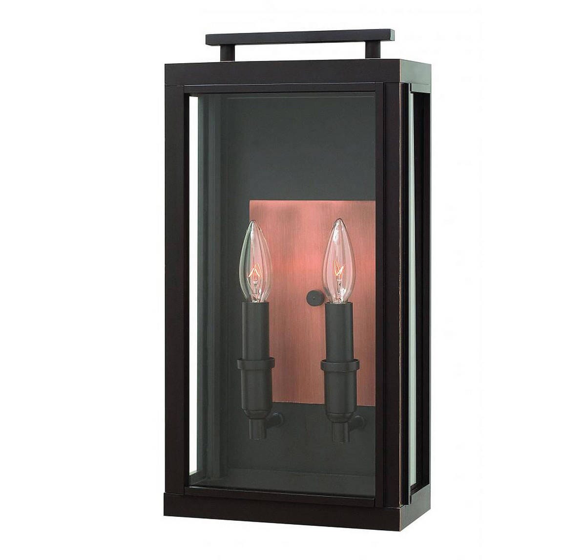 Hinkley Sutcliffe 2-Light Outdoor Medium Wall Mount in Oil Rubbed Bronze