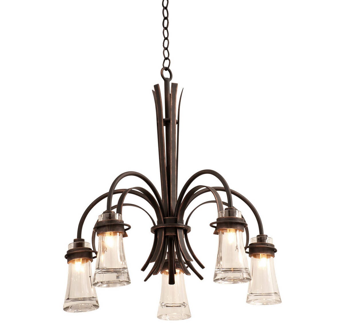 Kalco Dover 5-Light Transitional Chandelier in Antique Copper