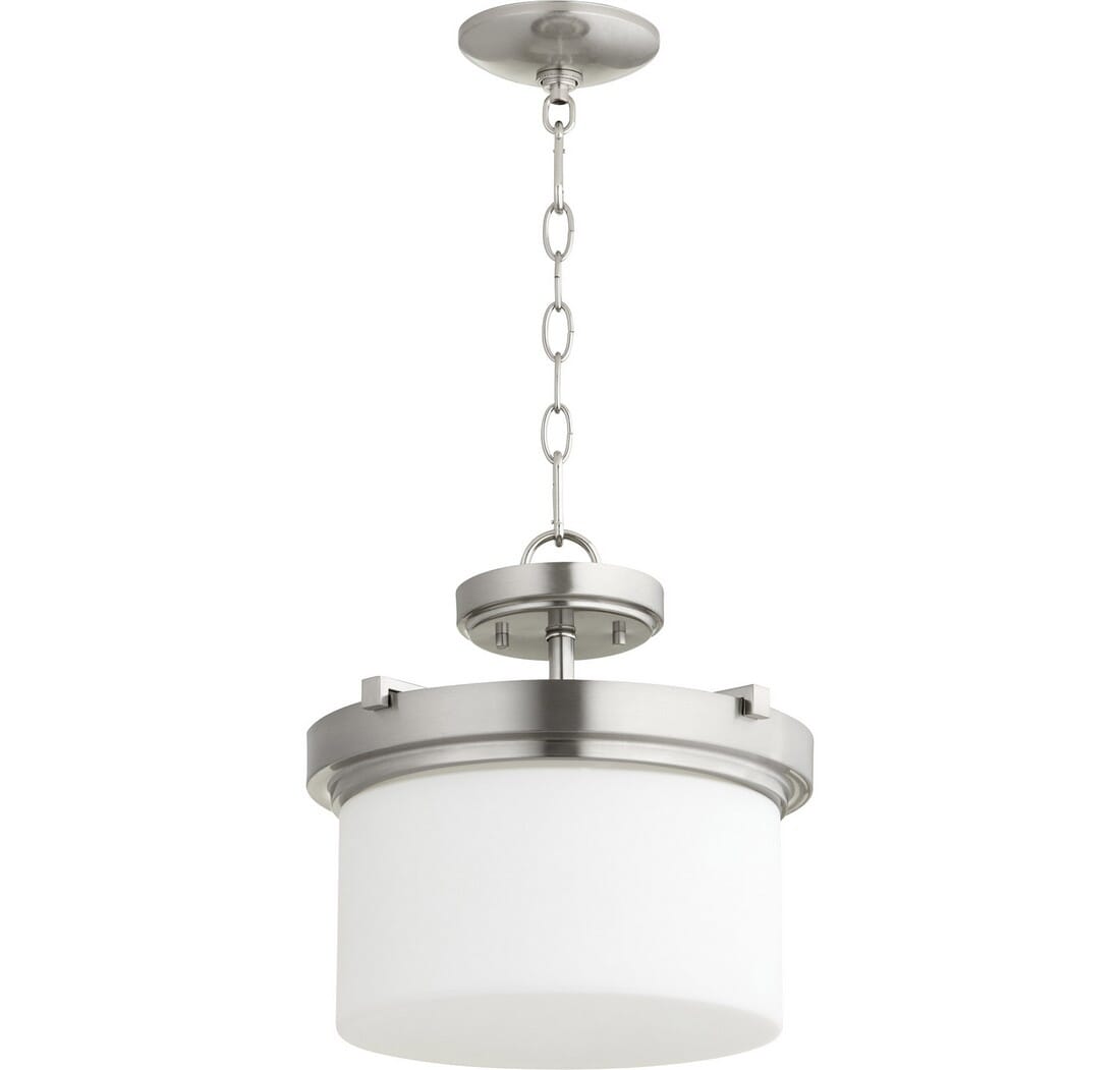 Quorum Lancaster 2-Light 13" Pendant Light in Satin Nickel