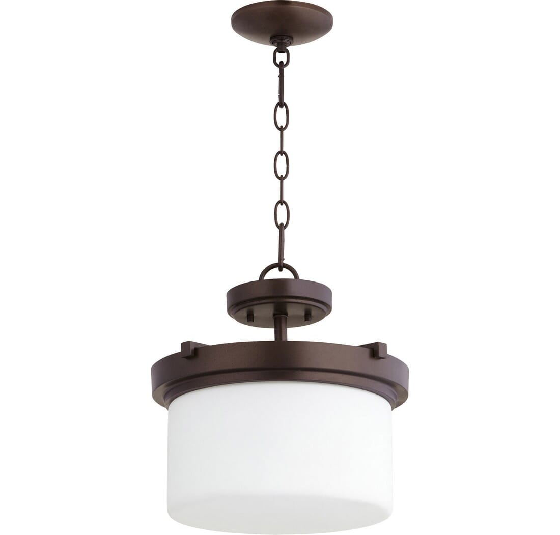 Quorum Lancaster 2-Light 13" Pendant Light in Oiled Bronze