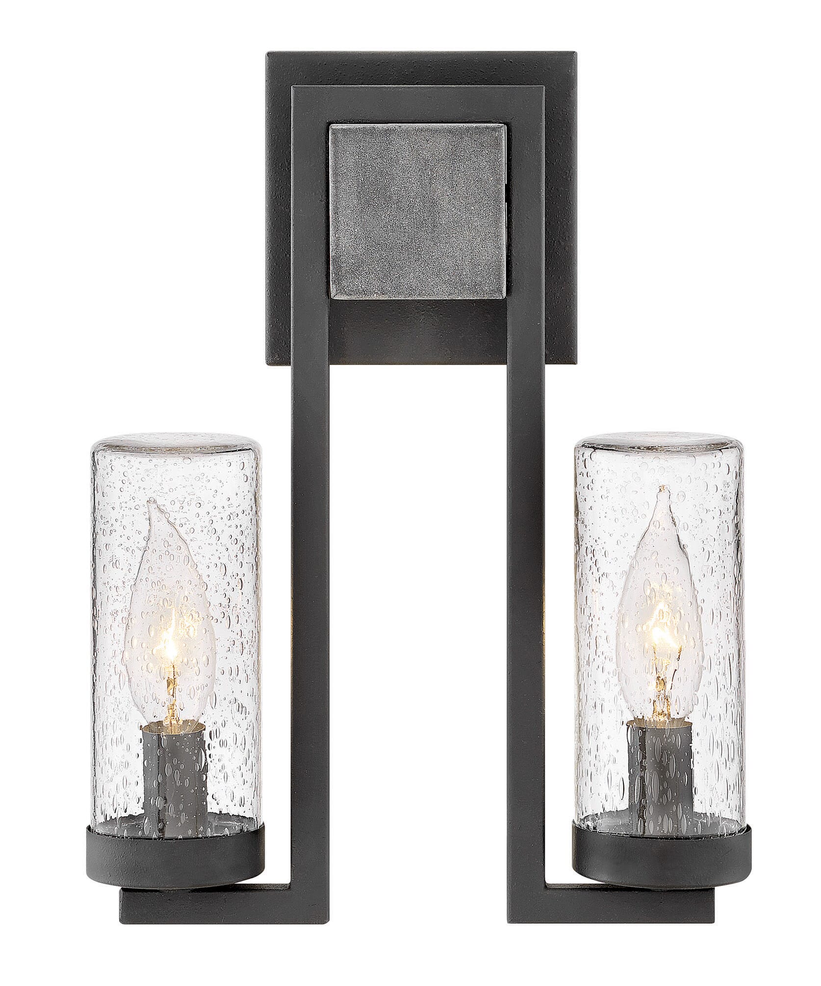Hinkley Sawyer 2-Light Outdoor Sconce in Aged Zinc