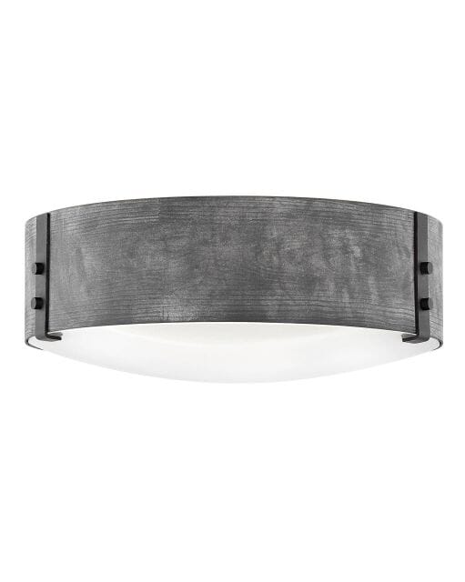 Hinkley Sawyer 3-Light 15" Outdoor Ceiling Light in Aged Zinc