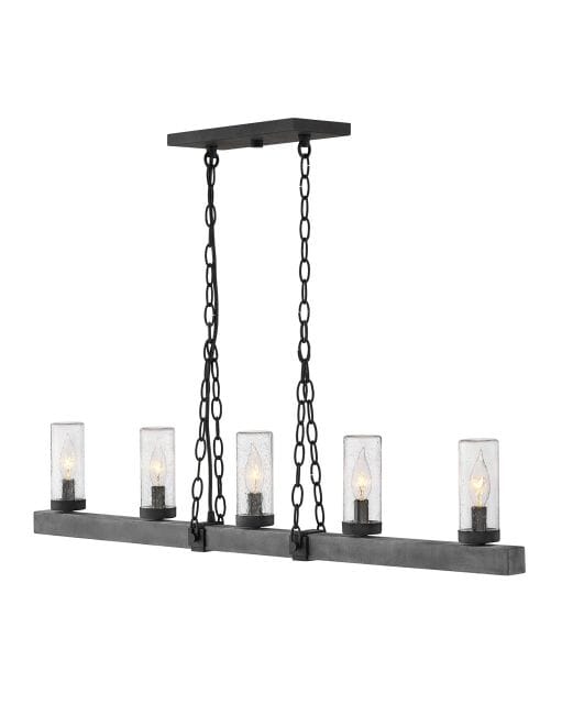 Hinkley Sawyer 5-Light Outdoor Hanging Light in Aged Zinc