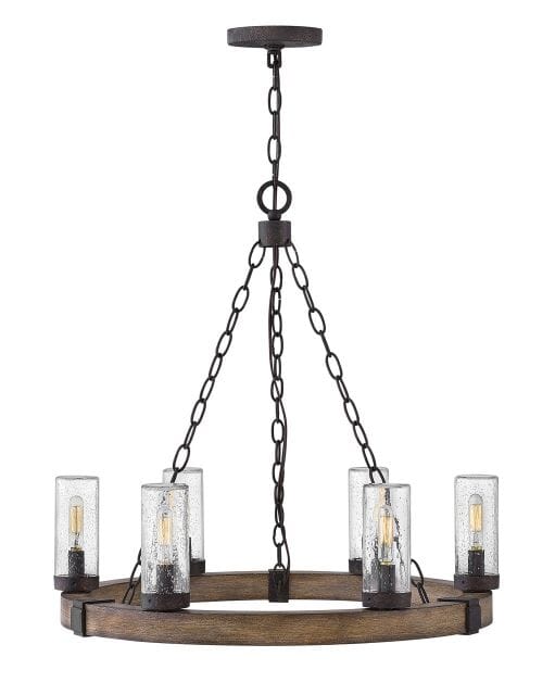 Hinkley Sawyer 6-Light Outdoor Hanging Light in Sequoia