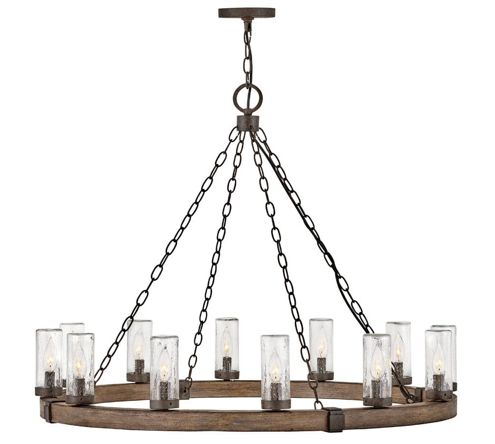 Hinkley Sawyer 12-Light Indoor/Outdoor Chandelier in Sequoia