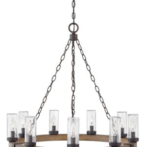 Hinkley Sawyer 9-Light Outdoor Hanging Light in Sequoia