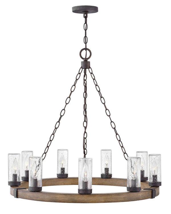 Hinkley Sawyer 9-Light Outdoor Hanging Light in Sequoia