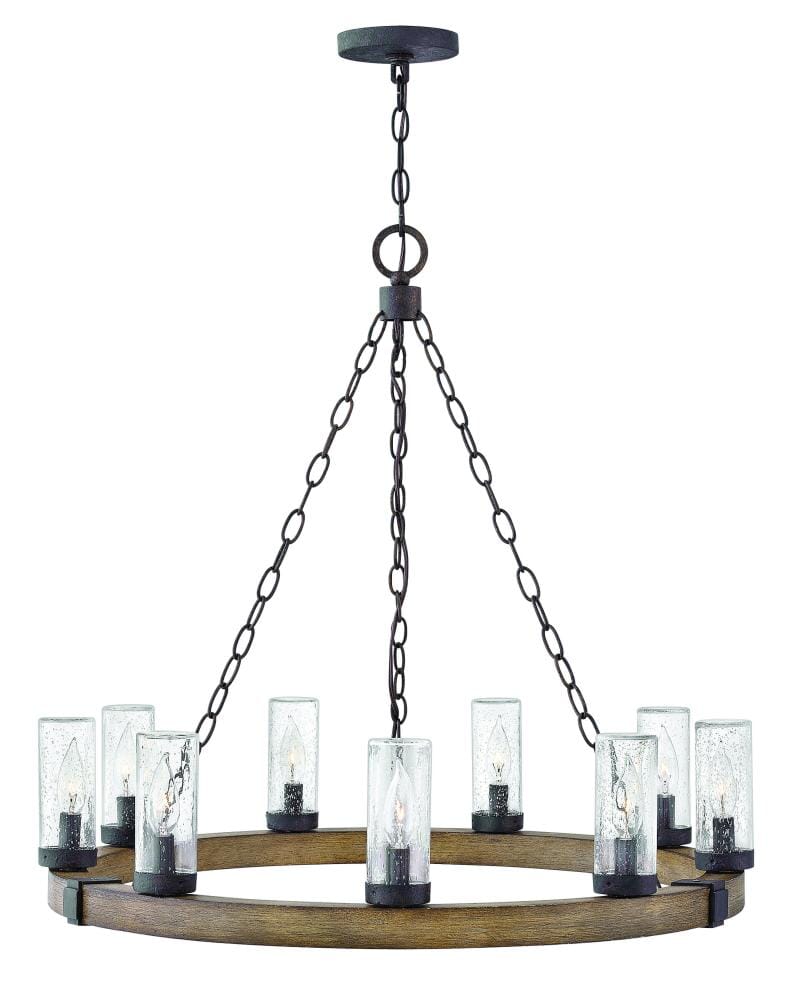 Hinkley Sawyer 9-Light Outdoor Chandelier in Sequoia