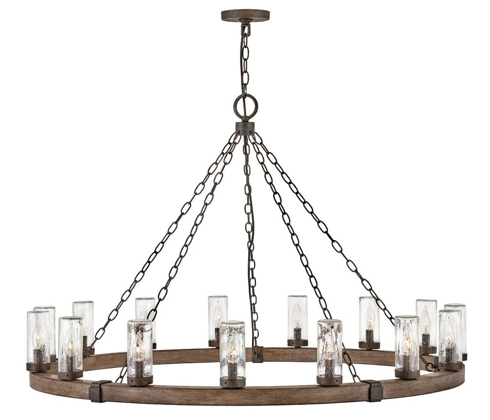 Hinkley Sawyer 15-Light Outdoor Chandelier in Sequoia