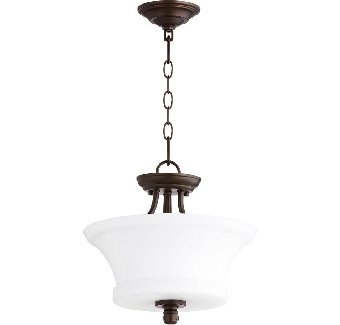 Quorum Rossington 2-Light 13" Pendant Light in Oiled Bronze