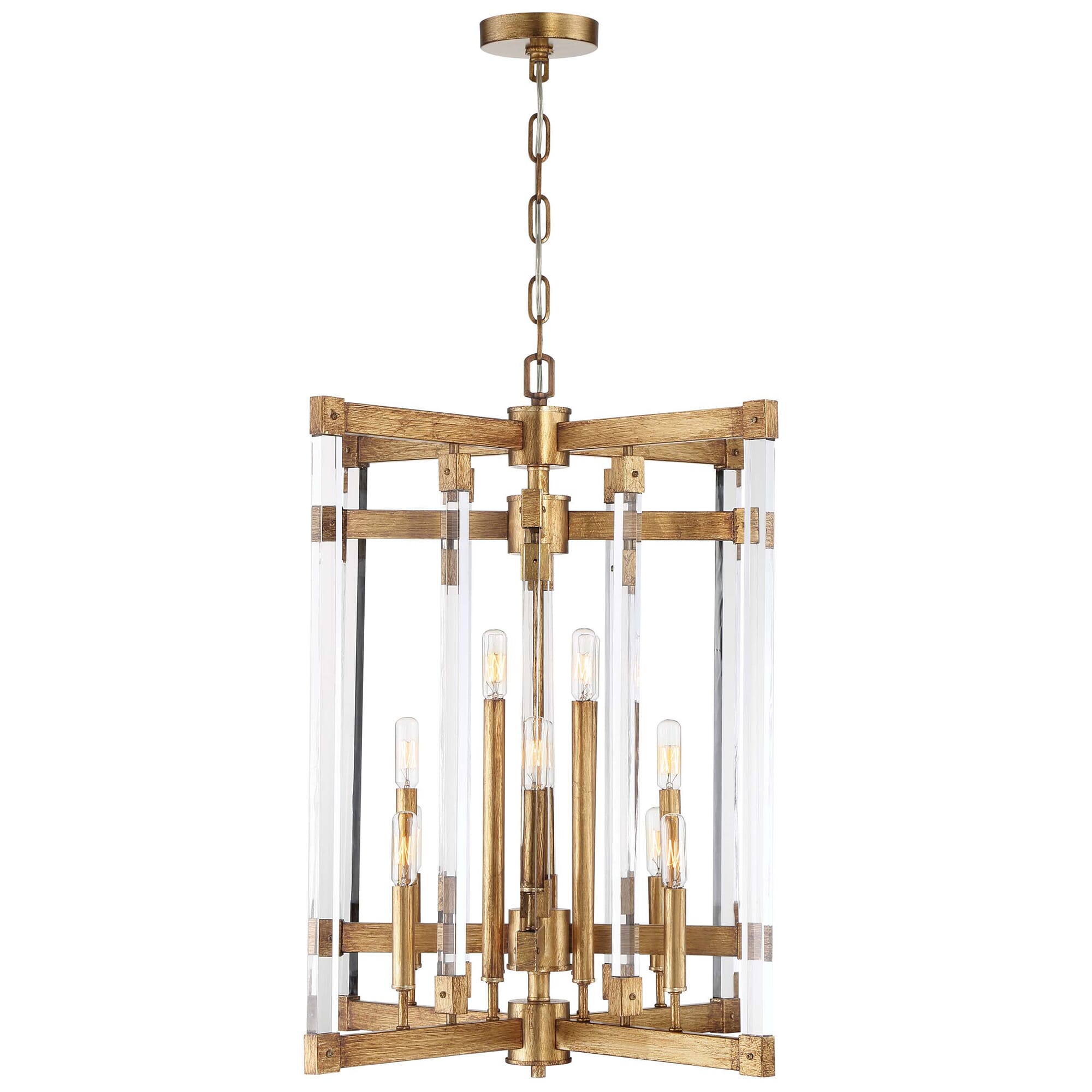 Varaluz Halcyon 12-Light Transitional Chandelier in Antiqued Gold Leaf