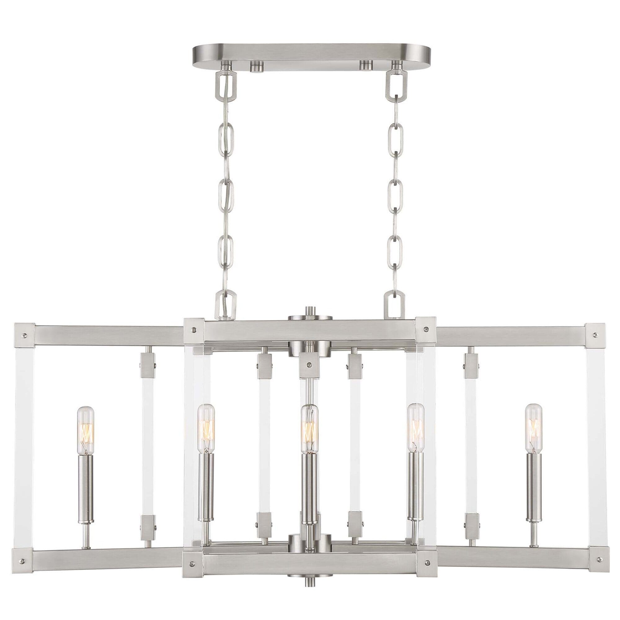 Varaluz Halcyon 6-Light 34" Linear Pendant in Satin Nickel