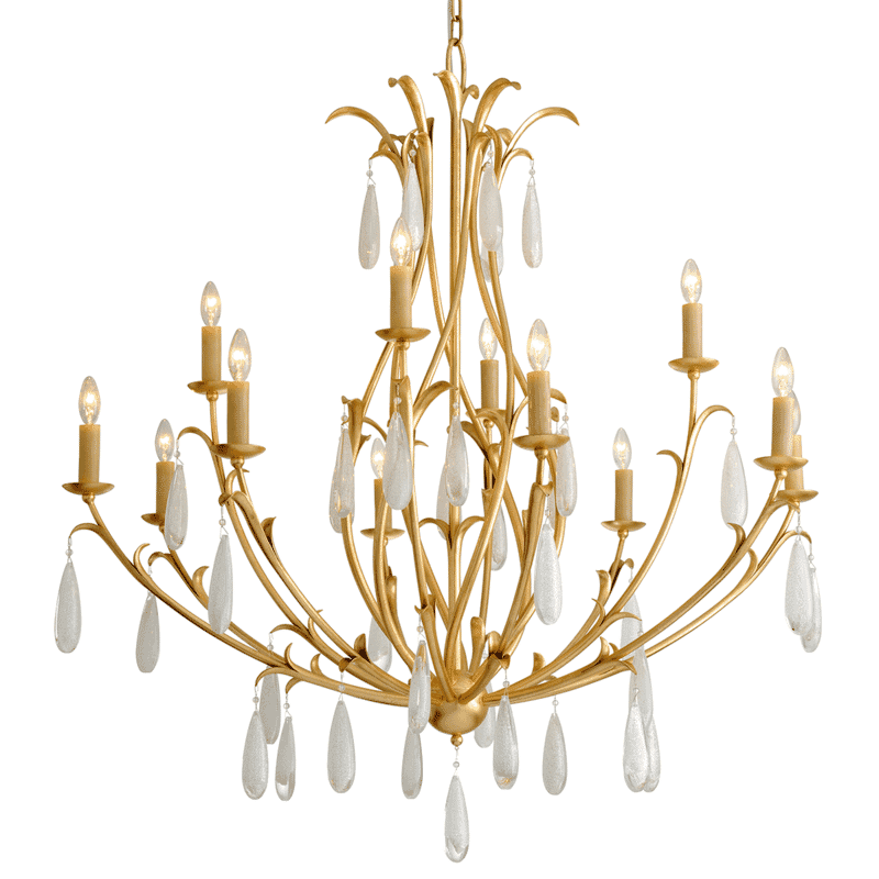 Corbett Prosecco 12-Light Traditional Chandelier in Gold Leaf