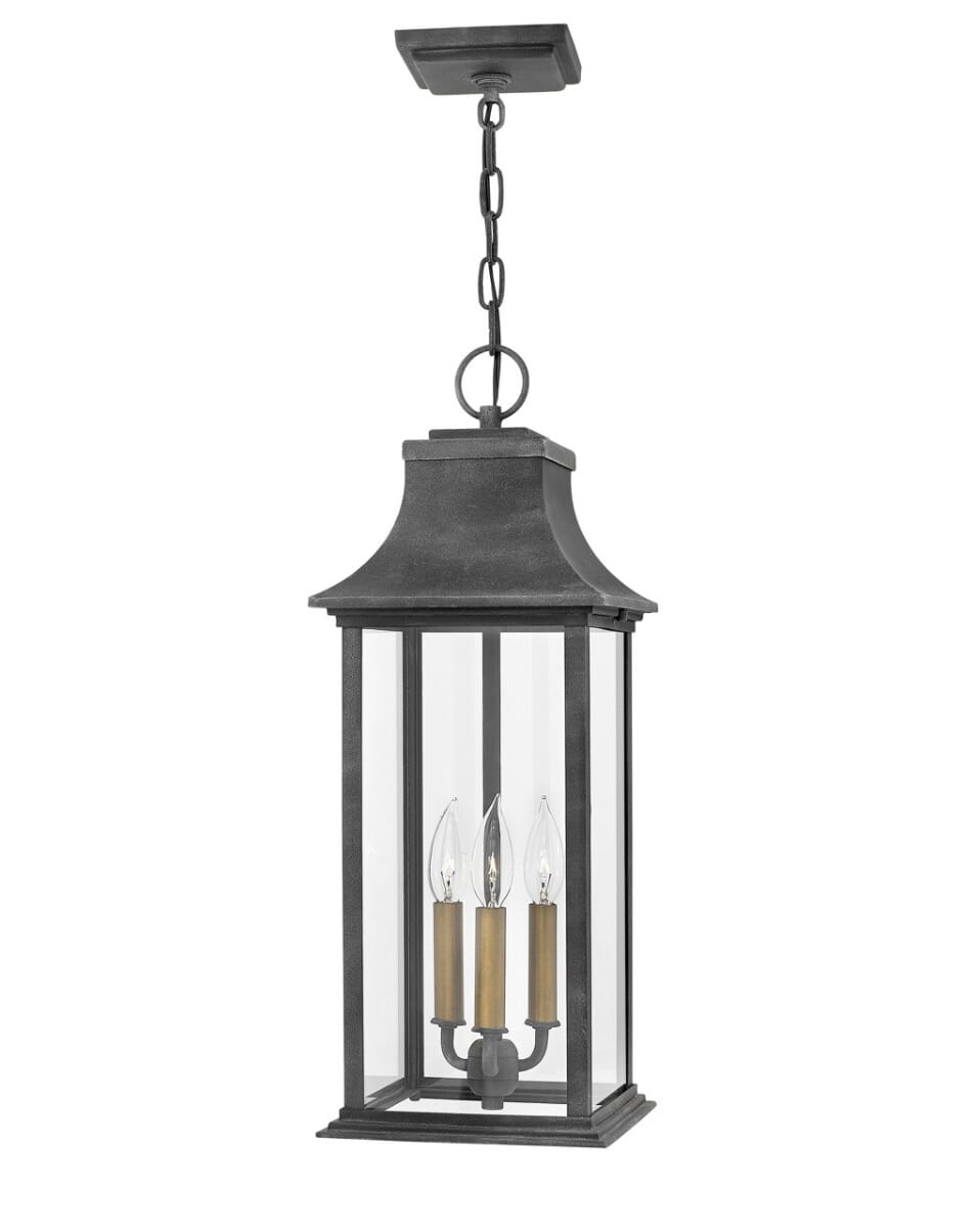 Hinkley Adair Outdoor Hanging Light in Aged Zinc