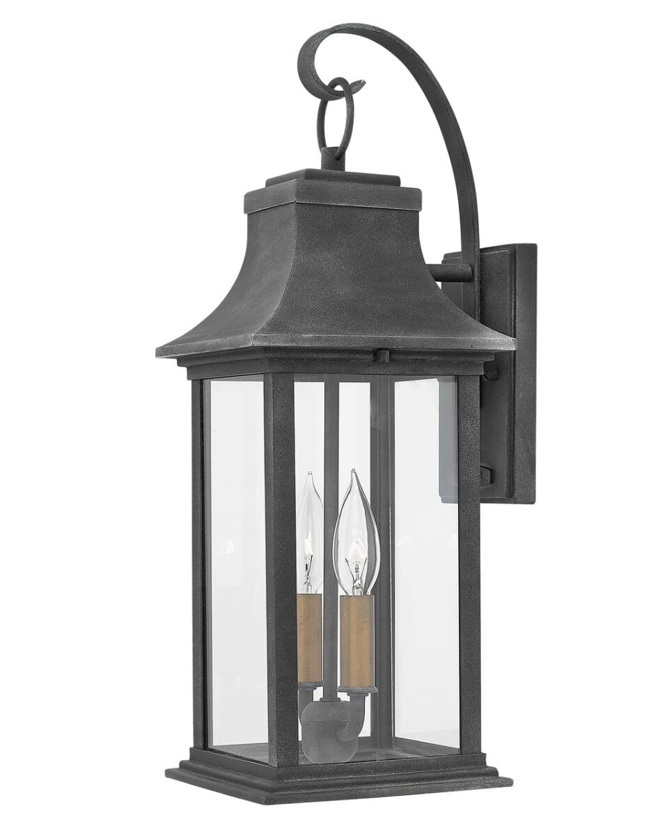 Hinkley Adair Outdoor Wall Lantern in Aged Zinc