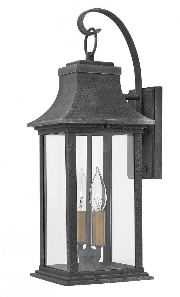 Hinkley Adair Americana Outdoor 20" Wall Sconce in Aged Zinc