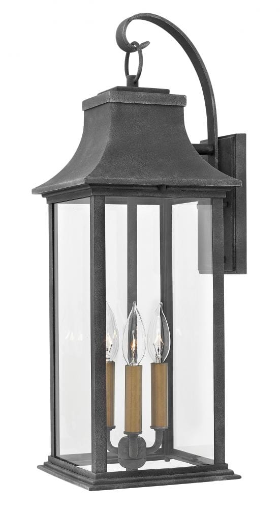 Hinkley Adair Americana Outdoor 24.5" Wall Lantern in Aged Zinc