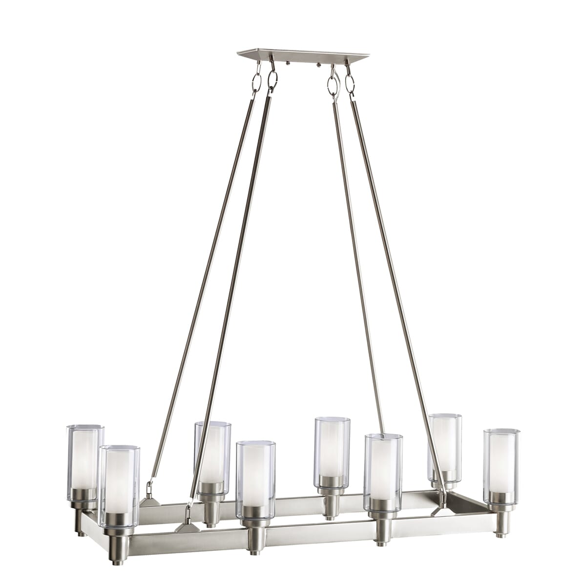 Kichler Circolo 8-Light 14" Linear Chandelier in Brushed Nickel