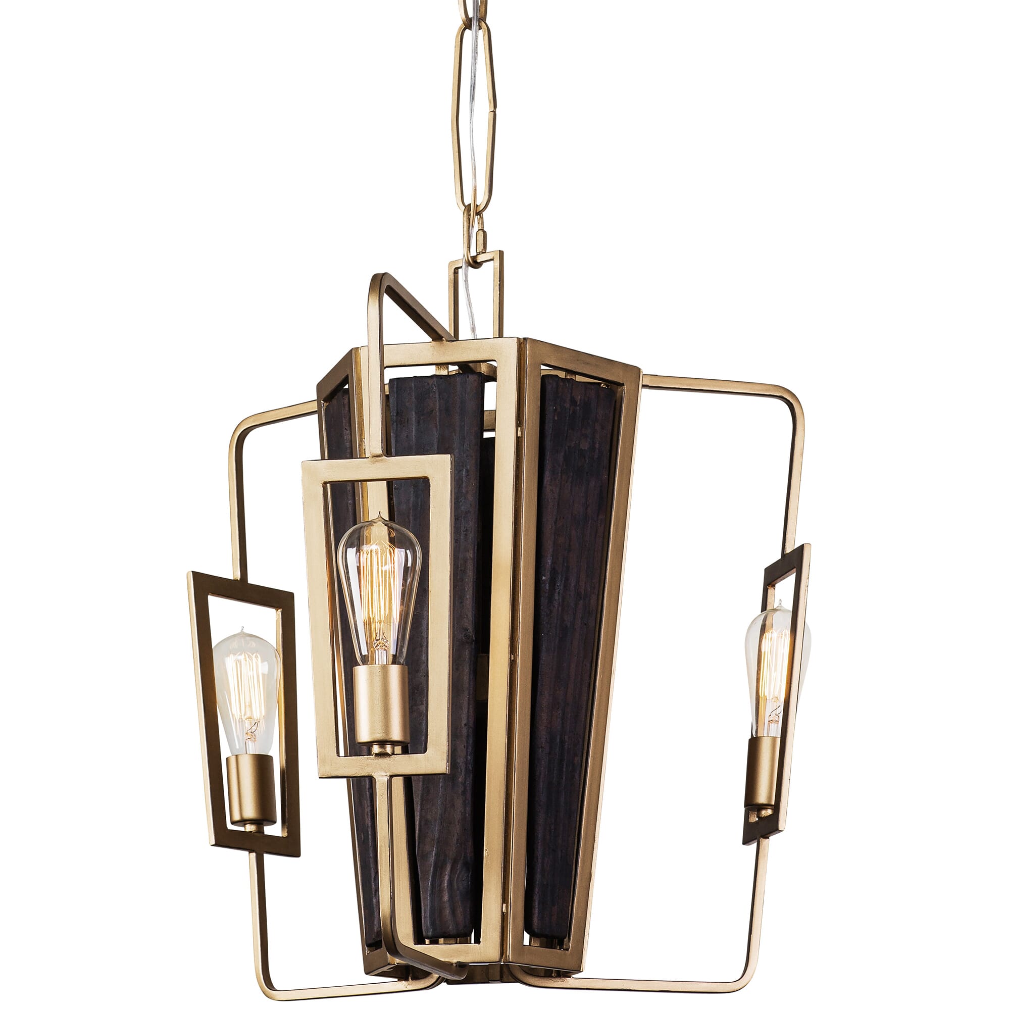 Varaluz Madeira 3-Light Modern Farmhouse Chandelier in Rustic Gold and Madeira