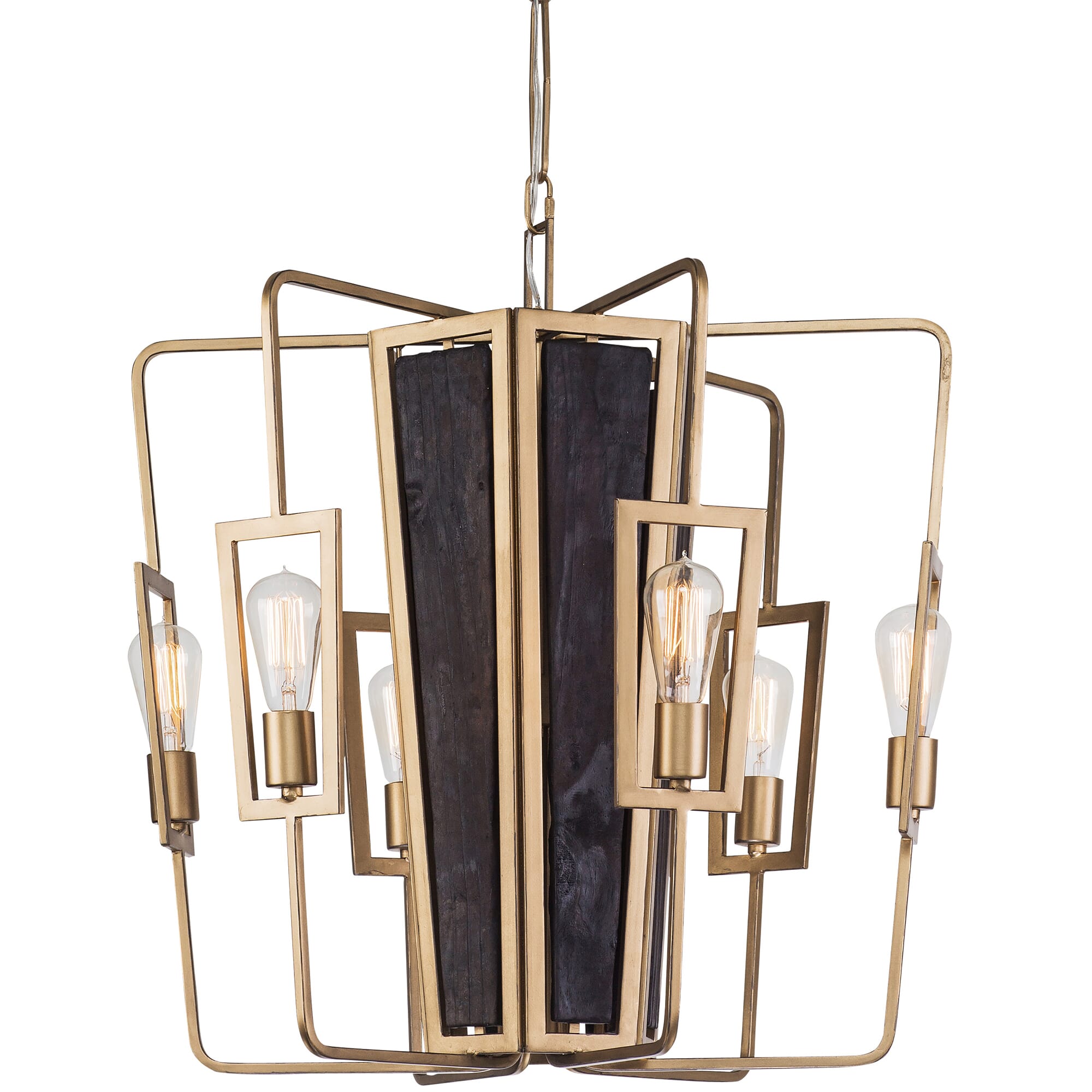 Varaluz Madeira 6-Light Modern Farmhouse Chandelier in Rustic Gold and Madeira