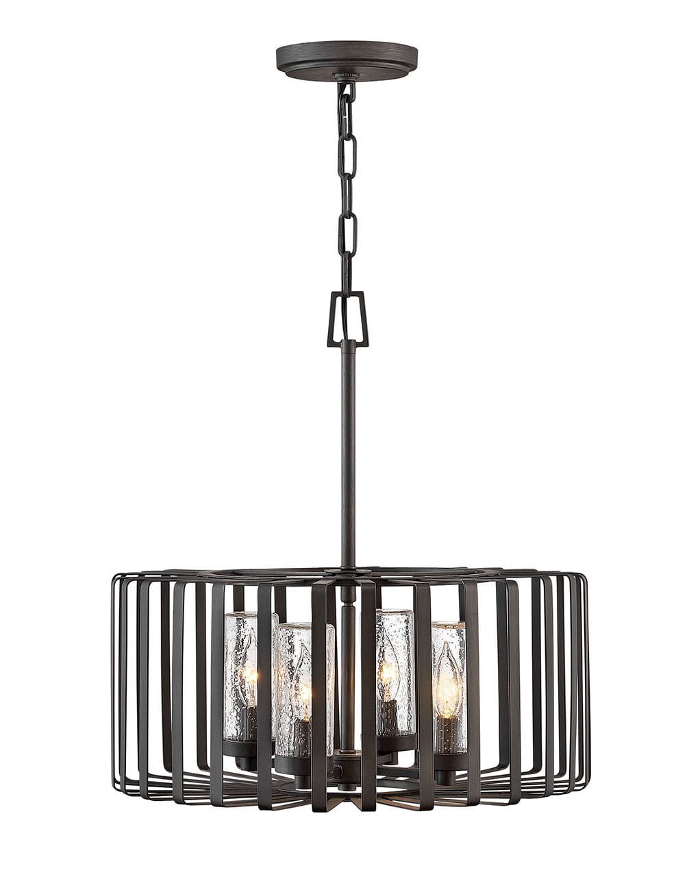 Hinkley Reid 4-Light Outdoor Hanging Light in Brushed Graphite