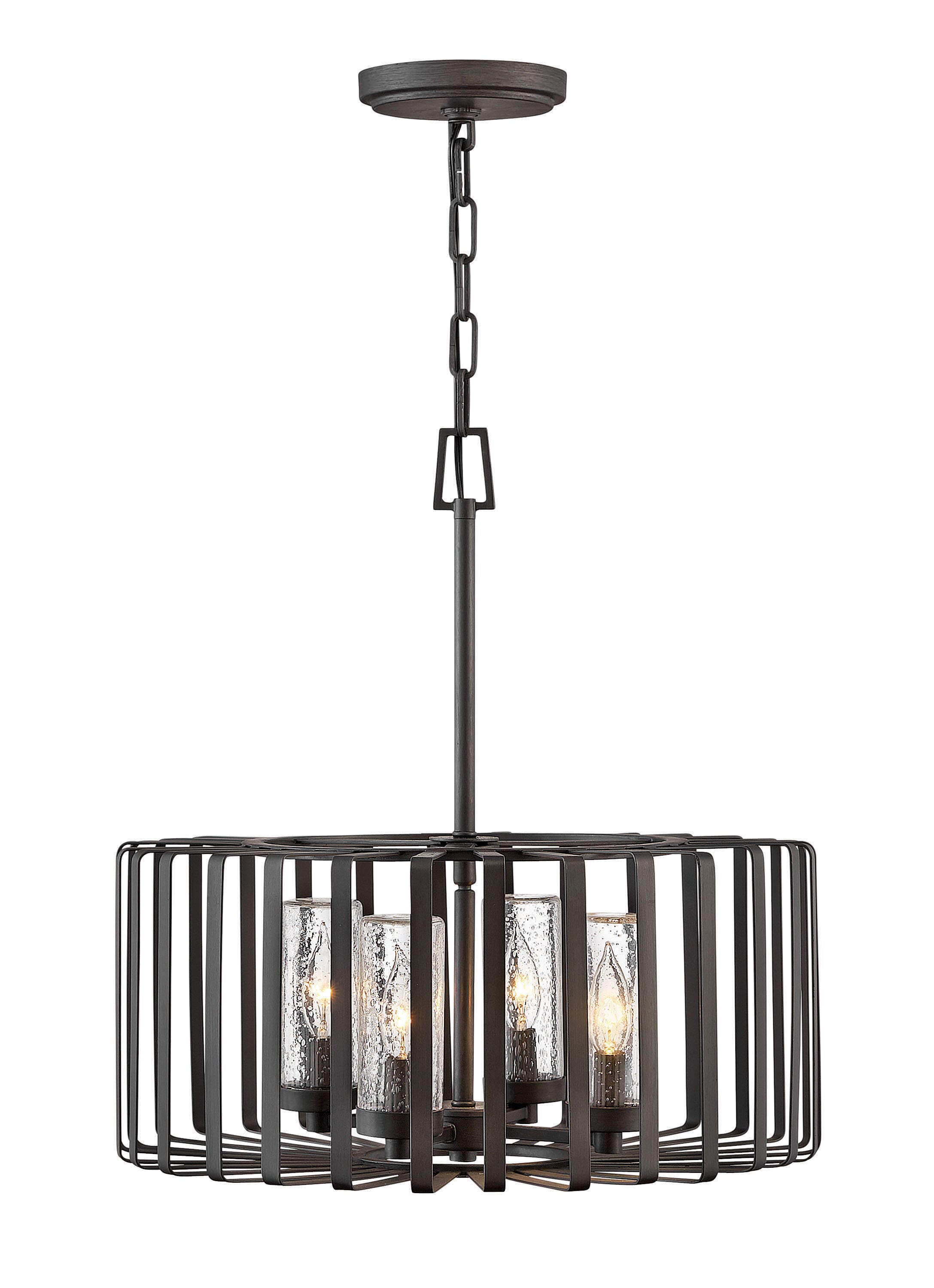 Hinkley Reid 4-Light Outdoor Hanging Light in Brushed Graphite