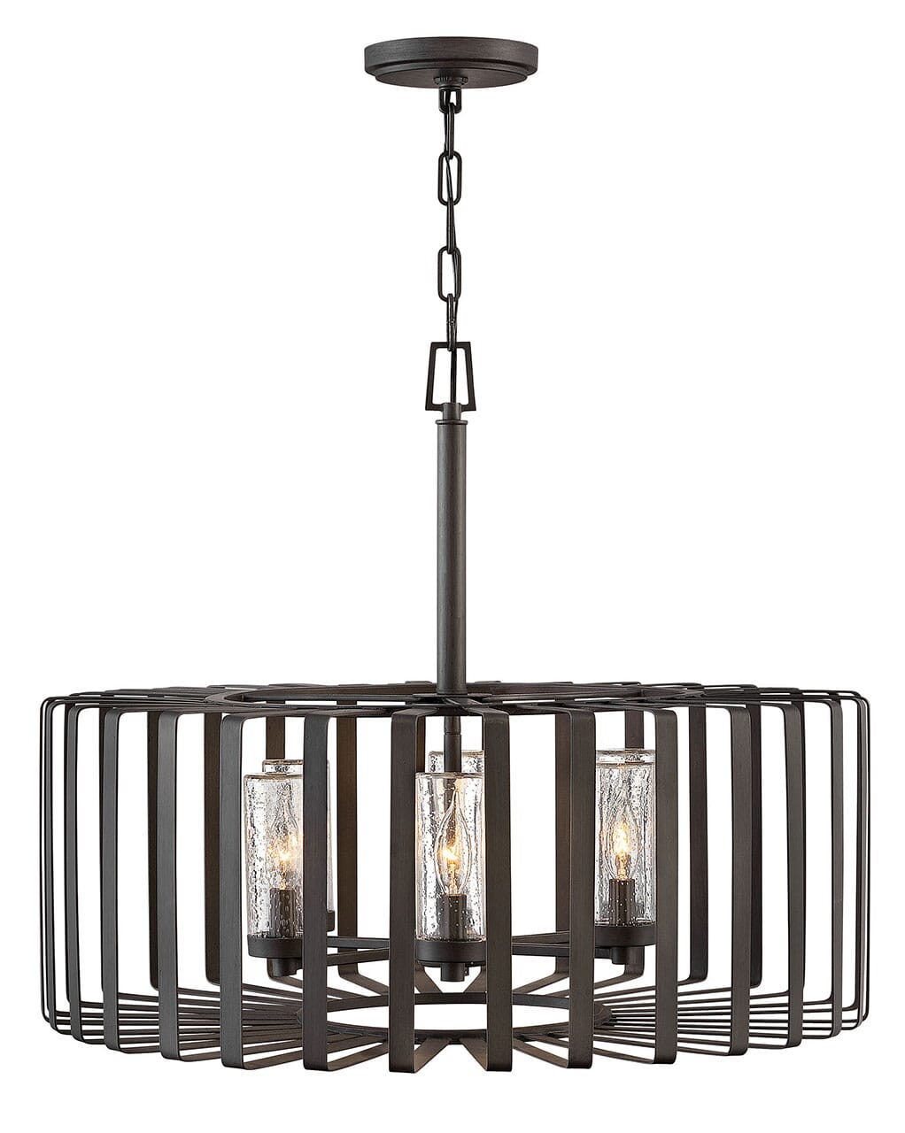 Hinkley Reid 6-Light Outdoor Hanging Light in Brushed Graphite