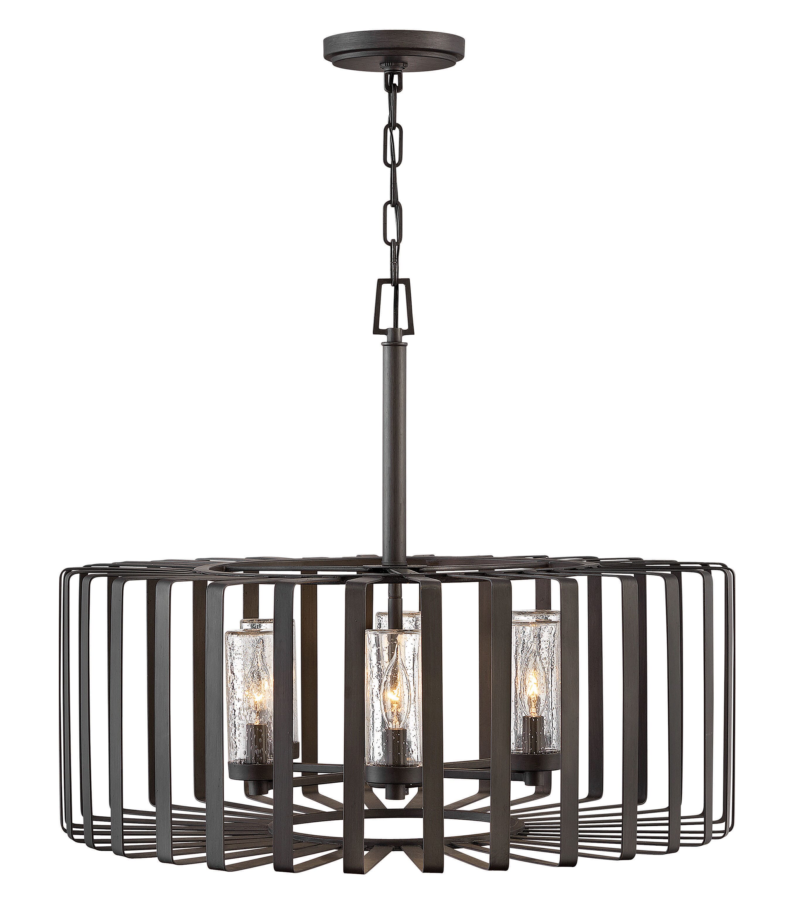 Hinkley Reid 6-Light Outdoor Hanging Light in Brushed Graphite