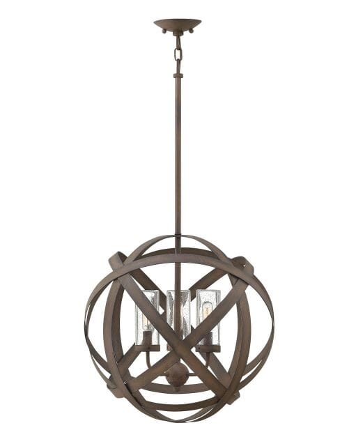 Hinkley Carson 3-Light Outdoor Hanging Light in Vintage Iron