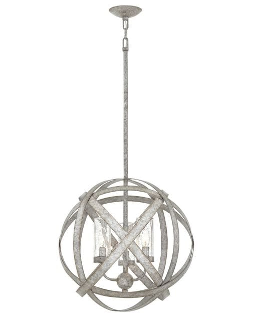 Hinkley Carson 3-Light Outdoor Hanging Light in Weathered Zinc