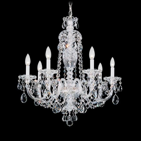 Schonbek Sterling 7-Light Chandelier in Silver with Clear Heritage Crystals