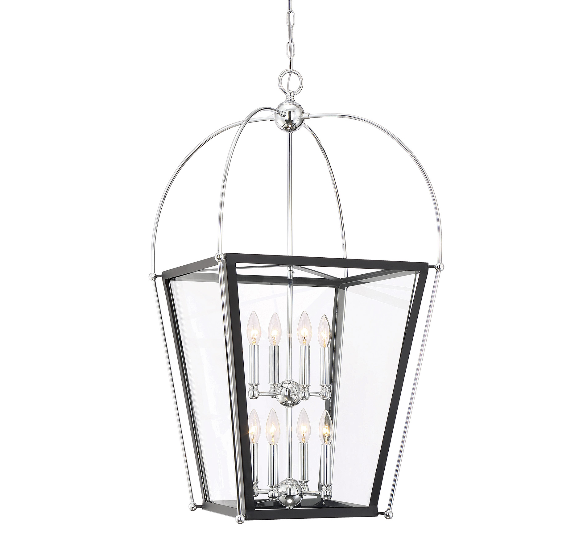 Savoy House Dunbar by Brian Thomas 8-Light Pendant in Matte Black w/Polished Chrome