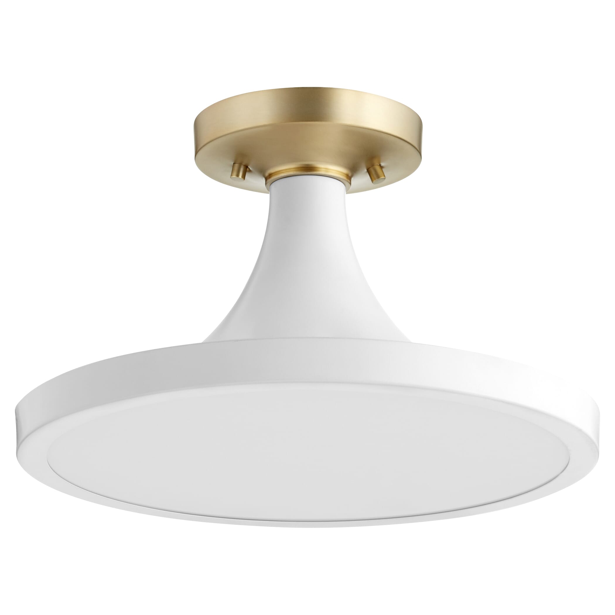 Quorum Bugle 15" Semi-Flush Ceiling Light in Studio White