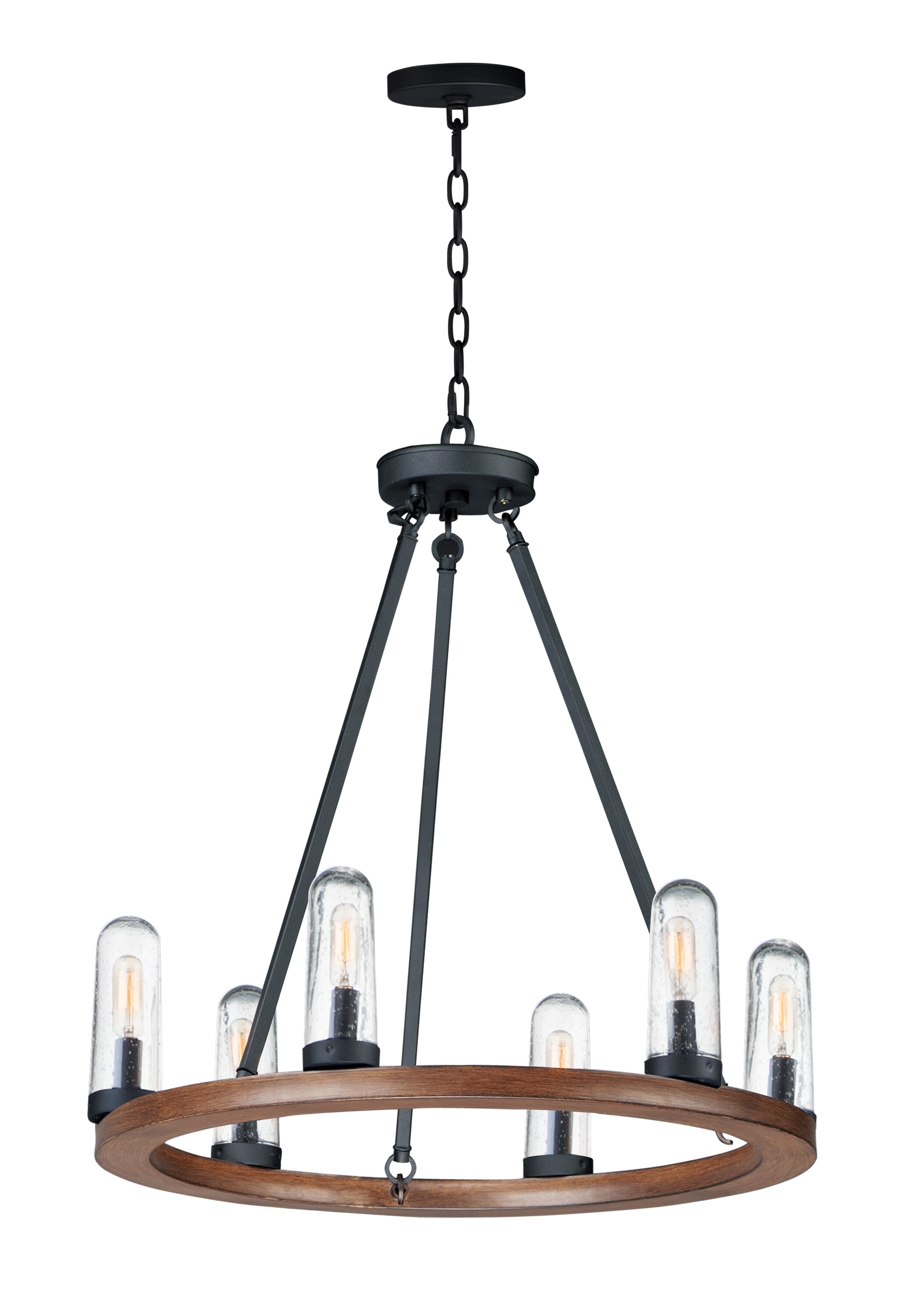 Maxim Lighting Lido 25.75" 6-Light Outdoor Chandelier in Antique Pecan/Black