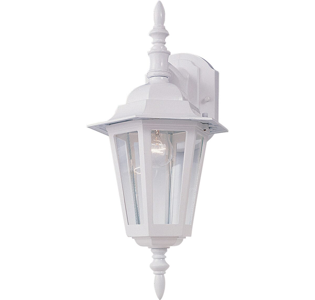 Maxim Lighting Builder Cast 14.75" Outdoor Clr Glass Wall Mount in White